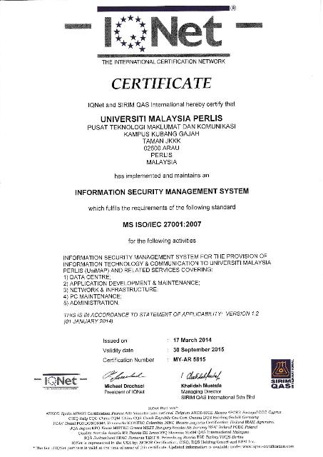 ISMS Certification SIRIM 2013-2015 Part 2